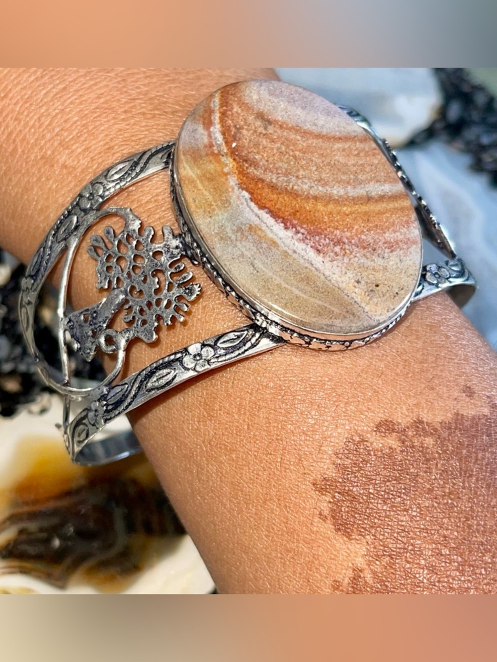 Beautiful Sandstone Adjustable Cuff Bracelet
